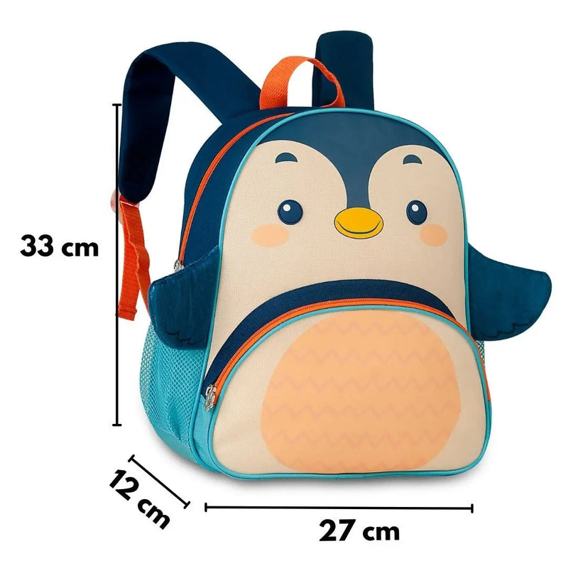 Mochila de Costas Mala Bolsa Tubarão Pinguim PIntinho Escolar Infantil Masculino Clio Megalomania