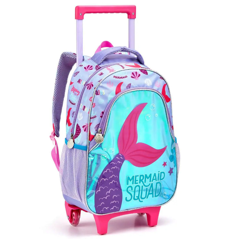Mochila de Carrinho Infantil Mala Bolsa Sereia Unicórnio Feminino Fashion Meninas Crianças Seanite Megalomania