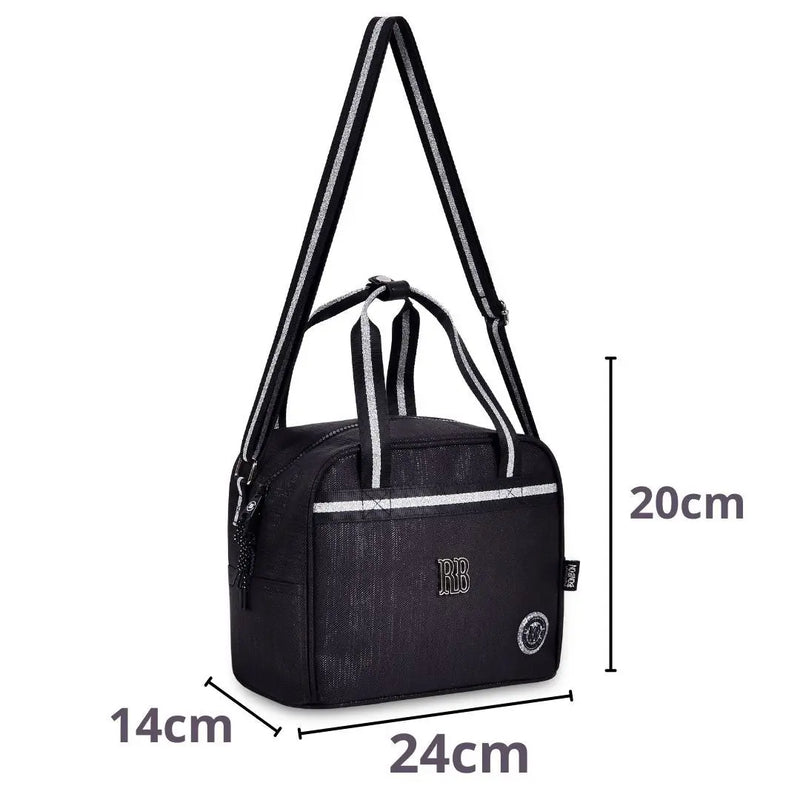 Lancheira Térmica Rebecca Bonbon Preto Fashion Meninas Feminino Duas Alças Lanchinho Clio Megalomania