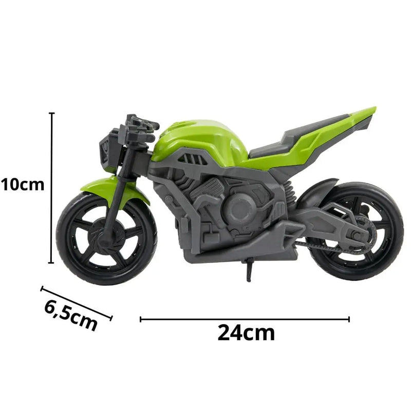 Brinquedo de Moto Vortex Sport Verde Vermelho Azul Laranja Masculino Infantil Kendy Megalomania