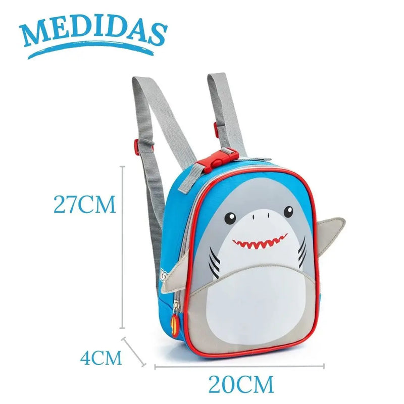 Kit Mochila de Costas Tubarão Infantil Lancheira Térmica Escolar Masculino Meninos Seanite Megalomania