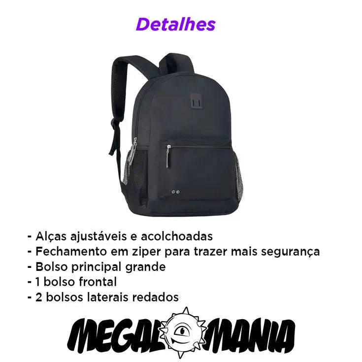 Mochila de Costas Escolar Juvenil com Bolso Frontal Oficial - Clio Megalomania