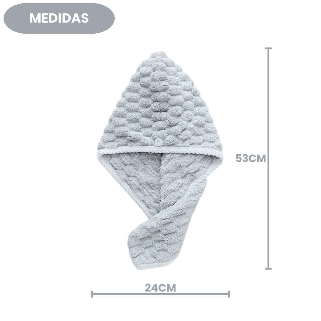 Toalha Turbante Para Cabelo Felpuda Super Absorvente Secagem Rápida Microfibra Macia - Imagem 5