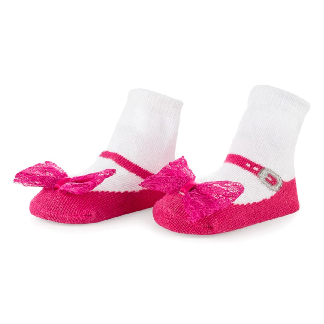 Meia Soquete Bebê Sapatilha Laço Luxo Festa Fofa Conforto Estilosa Rosa Vermelha Pink Preta - Imagem 3