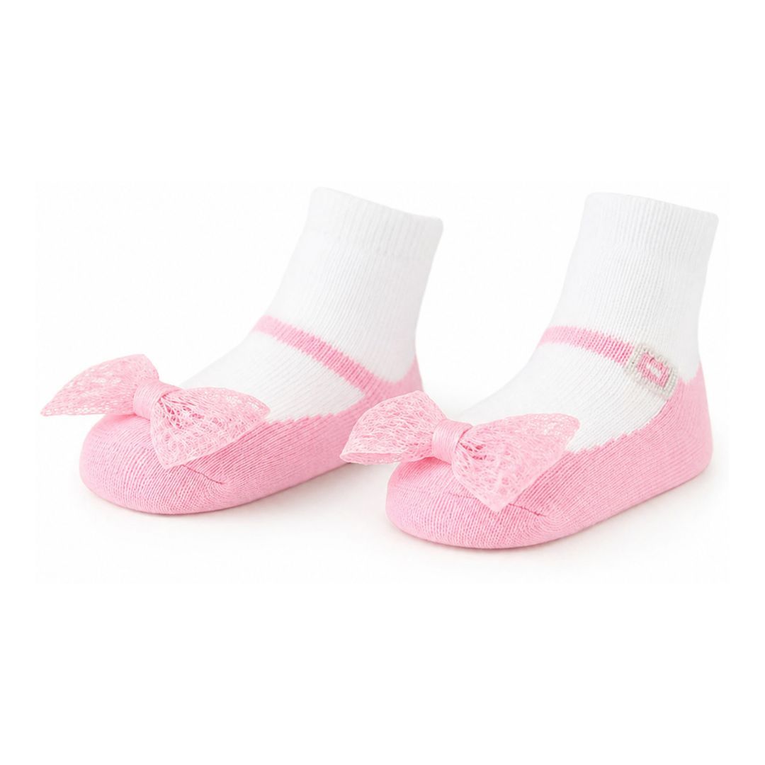 Meia Soquete Bebê Sapatilha Laço Luxo Festa Fofa Conforto Estilosa Rosa Vermelha Pink Preta