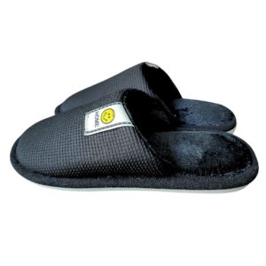 Pantufa Preta Unissex Pai Mãe Frio Inverno Quarto Chinelo