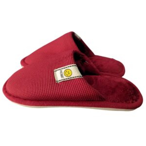 Pantufa Vermelha Feminina  Mãe Frio Inverno Quarto Chinelo