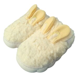 Pantufa Infantil Amarela Coelhinho Quarto Frio Inverno Antiderrapante Menino Menina Criança Pelucia