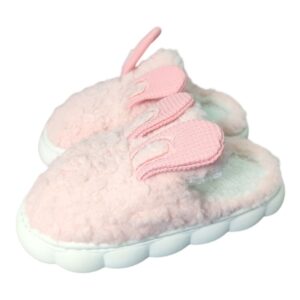 Pantufa Infantil Salmão Coelhinho Quarto Frio Inverno Antiderrapante Menino Menina Criança Pelucia
