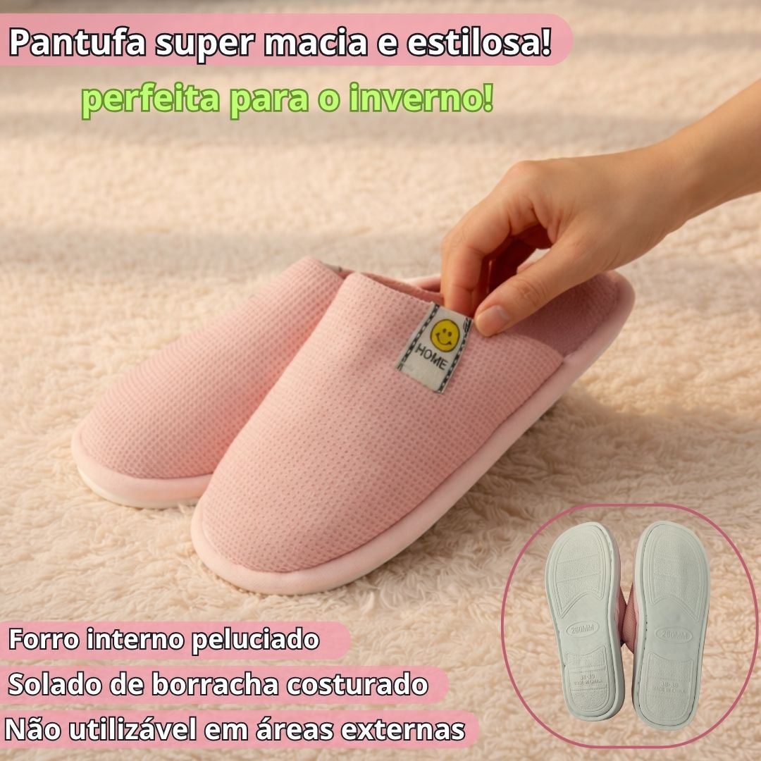 Pantufa Rosa Chinelo Quarto Frio Inverno Mãe Aconchegante Fleece Feminina - Imagem 2