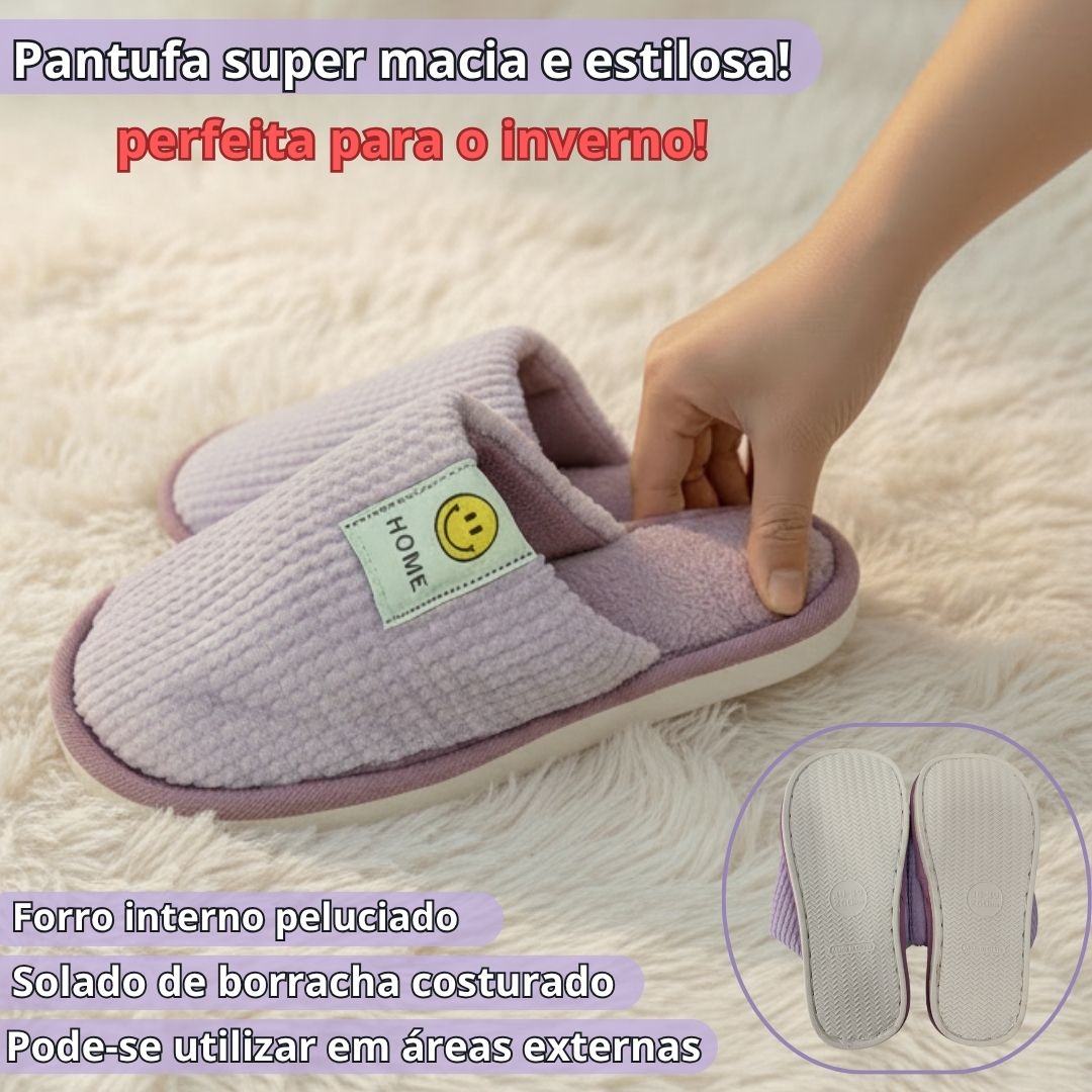Pantufa Feminina Macia Lilás Adulto Mãe Inverno Frio Quarto - Imagem 2
