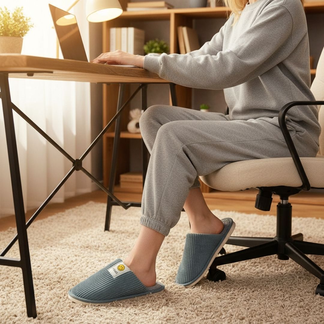 Pantufa Cinza Chinelo Unissex Quarto Frio Inverno Mãe Pai Aconchegante - Imagem 3