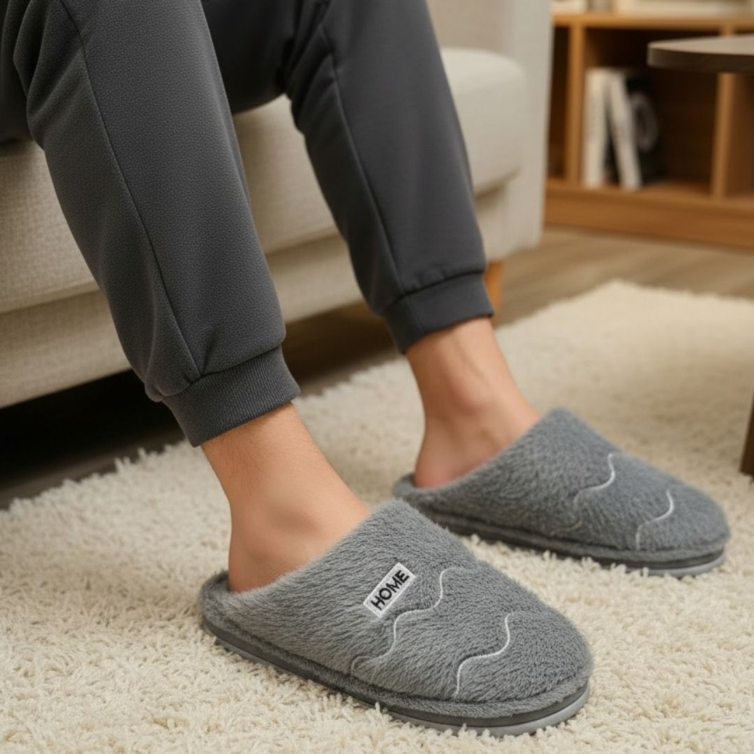 Pantufa Feminina Cinza Peluciada Inverno Quarto Mãe Confortável Presente Comfort Antiderrapante Adulta Macia - Imagem 3