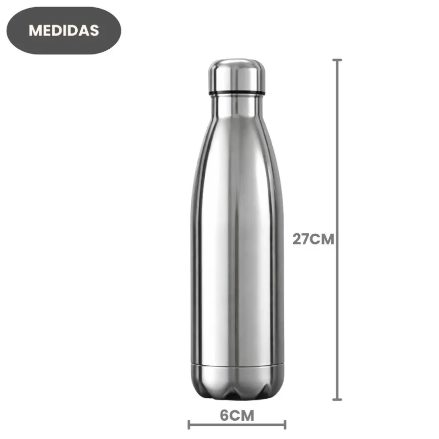 Garrafa Térmica Curve Power Steel 500ml Resistente Estilosa Prática Escola Academia Passeio Água Bebida - Imagem 4