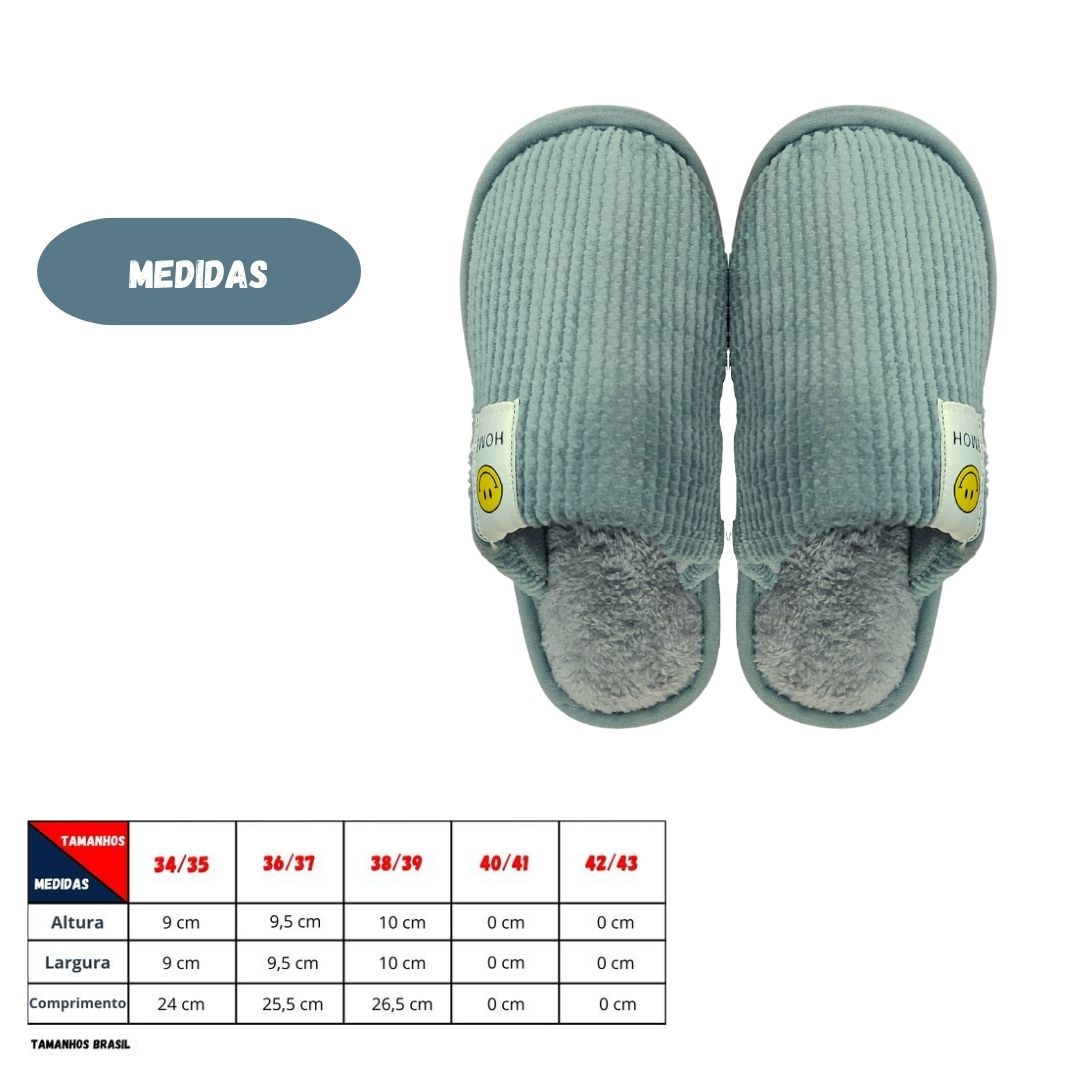 Pantufa Cinza Chinelo Unissex Quarto Frio Inverno Mãe Pai Aconchegante - Imagem 4