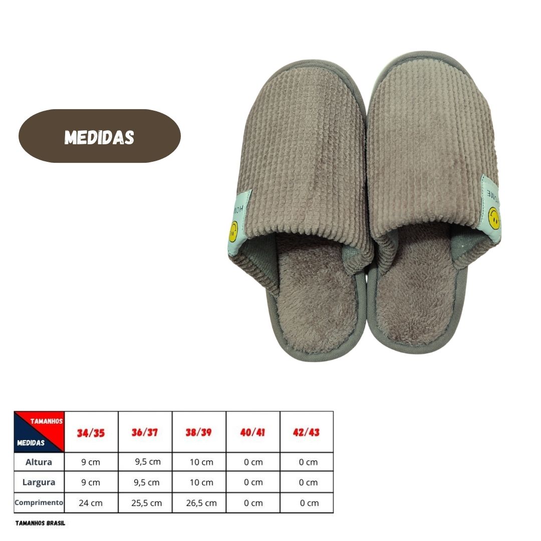Pantufa Unissex Marrom Adulto Frio Quarto Pai Mãe Inverno - Imagem 4
