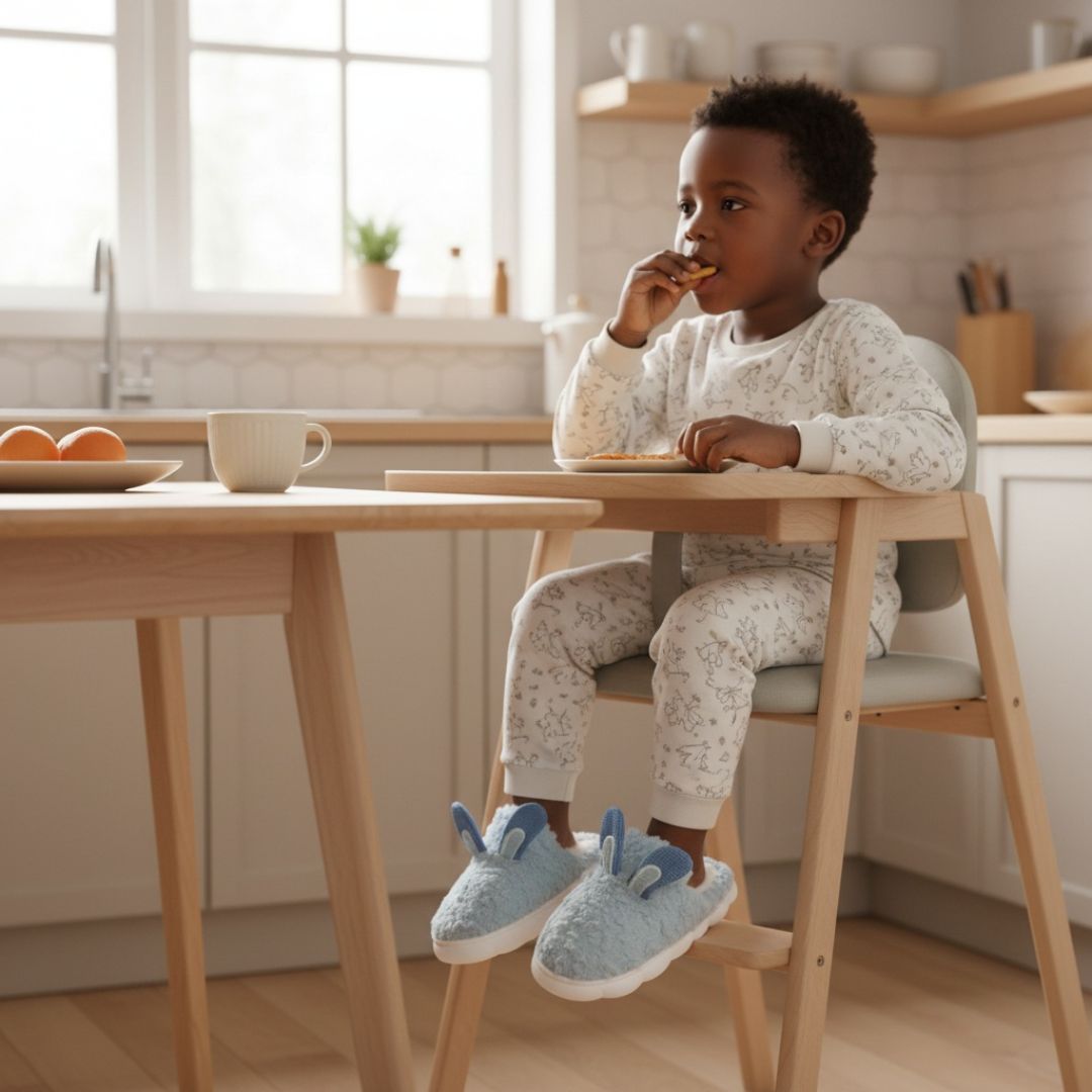 Pantufa Infantil Azul Coelhinho Quarto Frio Inverno Antiderrapante Menino Criança Pelucia - Imagem 4