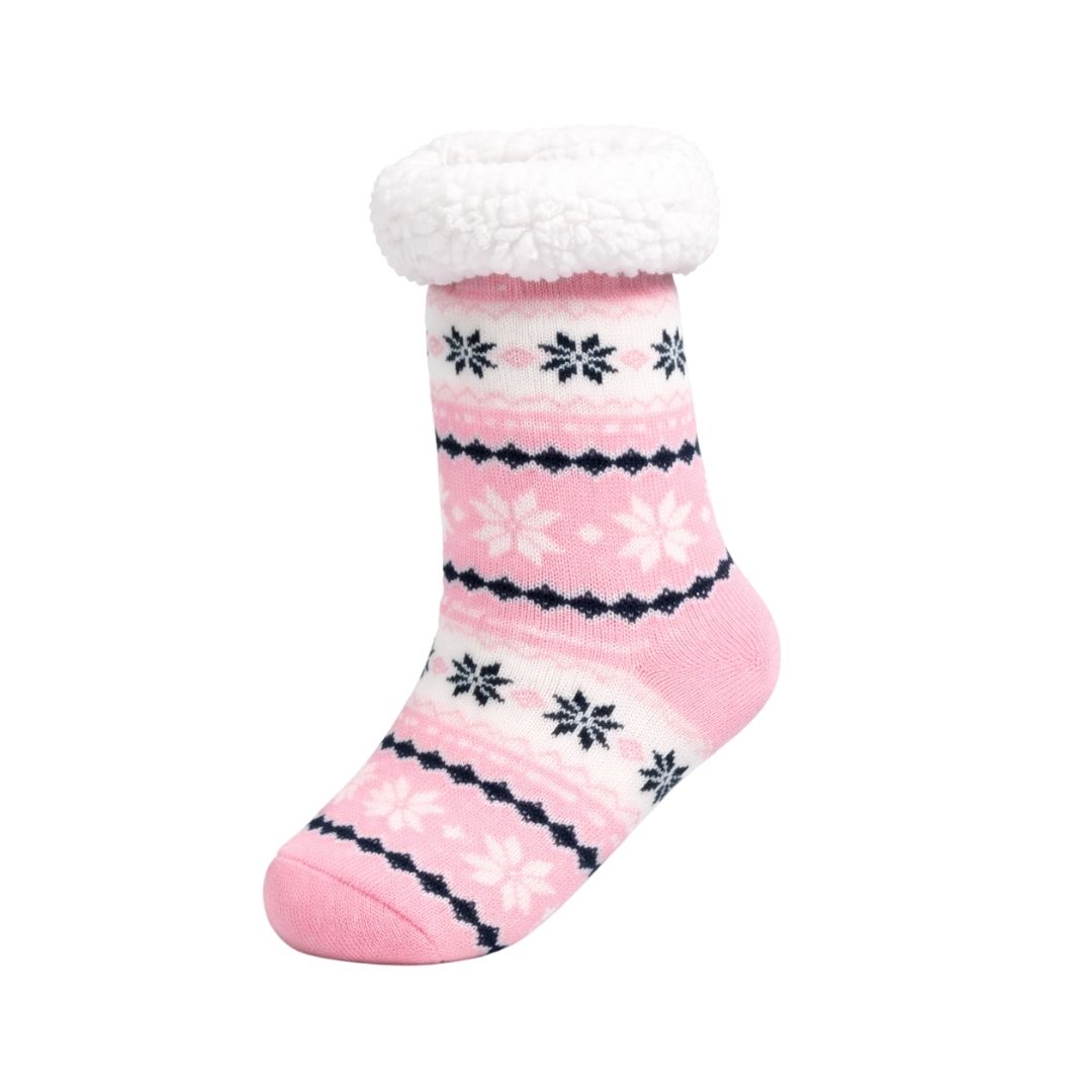 Meia Térmica  Rosa Adulto Frio Inverno Antiderrapante Forrada Feminina