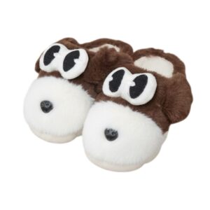 Pantufa Infantil Cachorrinho Marrom Criança Frio Quarto Inverno Peluciada Aconchegante
