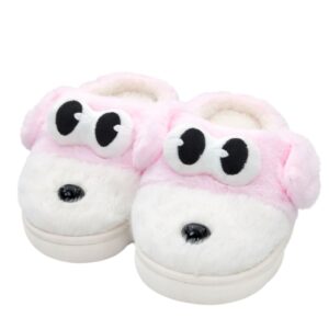 Chinelo Pantufa Infantil Cachorrinho Rosa Inverno Quarto Criança Frio Térmica Antiderrapante Menina Comfort Aconchegante