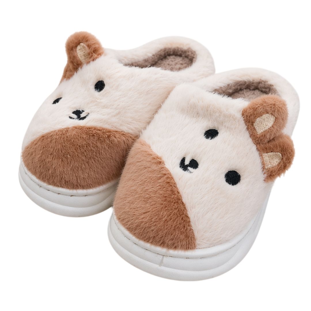 Chinelo Pantufa Infantil Coelho Colorida Marrom Inverno Quarto Criança Frio Térmica Antiderrapante Menino Menina Comfort