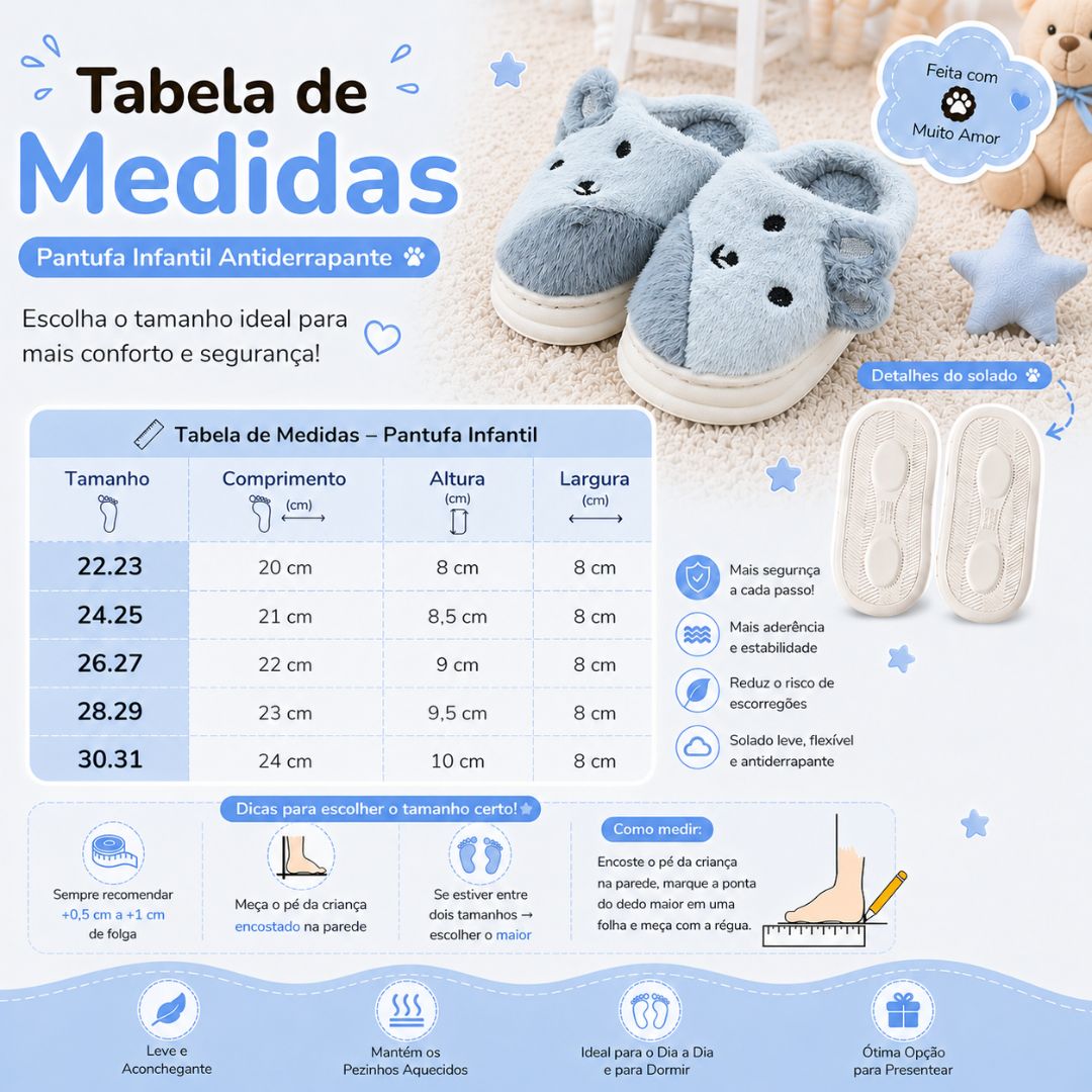 Chinelo Pantufa Infantil Coelho Colorida Cinza Inverno Quarto Criança Frio Térmica Antiderrapante Menino Comfort Pelucia - Imagem 5