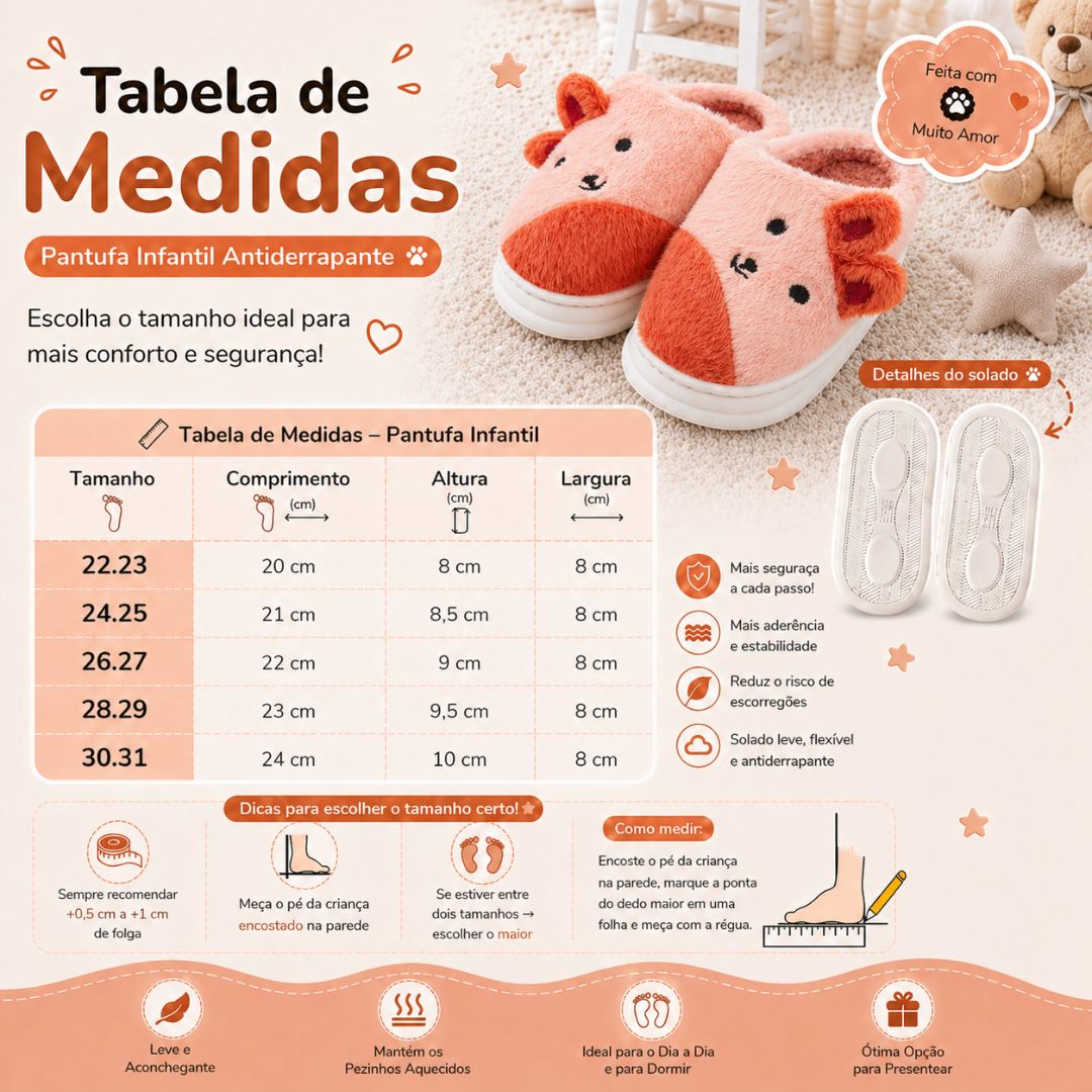 Chinelo Pantufa Infantil Coelho Colorida Salmão Inverno Quarto Criança Frio Térmica Antiderrapante Menina Comfort Peluci - Imagem 5