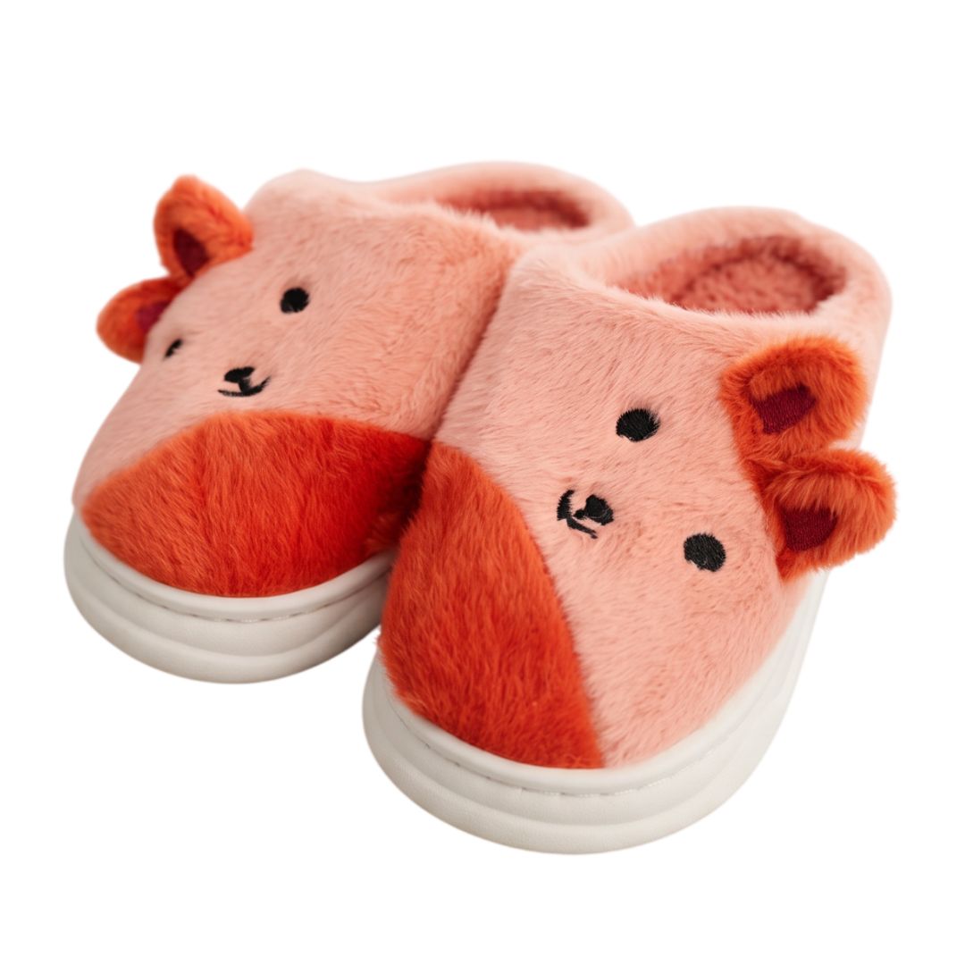 Chinelo Pantufa Infantil Coelho Colorida Salmão Inverno Quarto Criança Frio Térmica Antiderrapante Menina Comfort Peluci