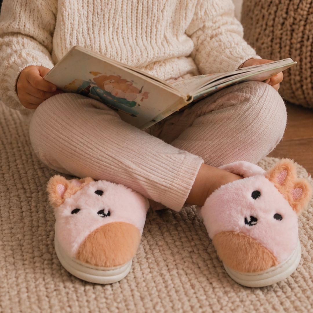 Chinelo Pantufa Infantil Coelho Colorida Rosa Inverno Quarto Criança Frio Térmica Antiderrapante Menina Comfort Peluciad - Imagem 3