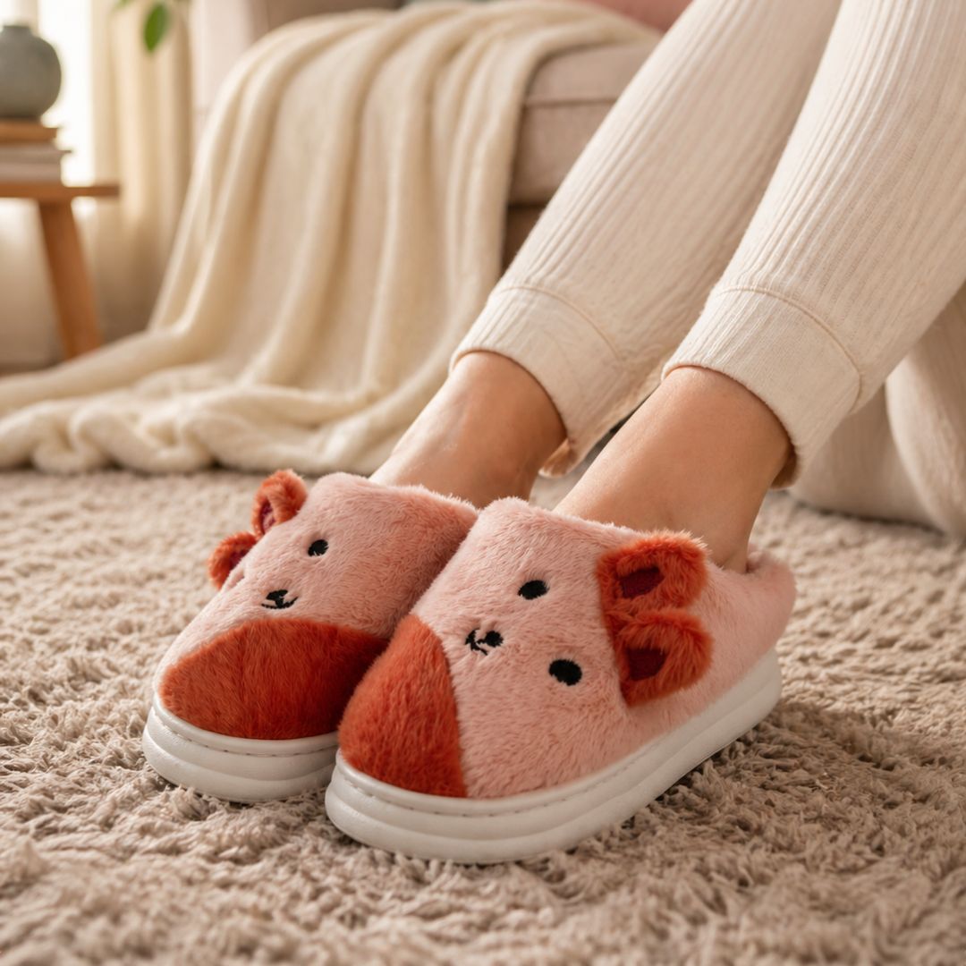 Chinelo Pantufa Infantil Coelho Colorida Salmão Inverno Quarto Criança Frio Térmica Antiderrapante Menina Comfort Peluci - Imagem 3