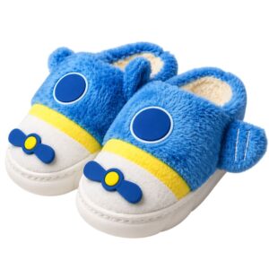 Chinelo Pantufa Infantil Azul Colorida Inverno Quarto Criança Frio Térmica Antiderrapante Menino Comfort Peluciado Aconc