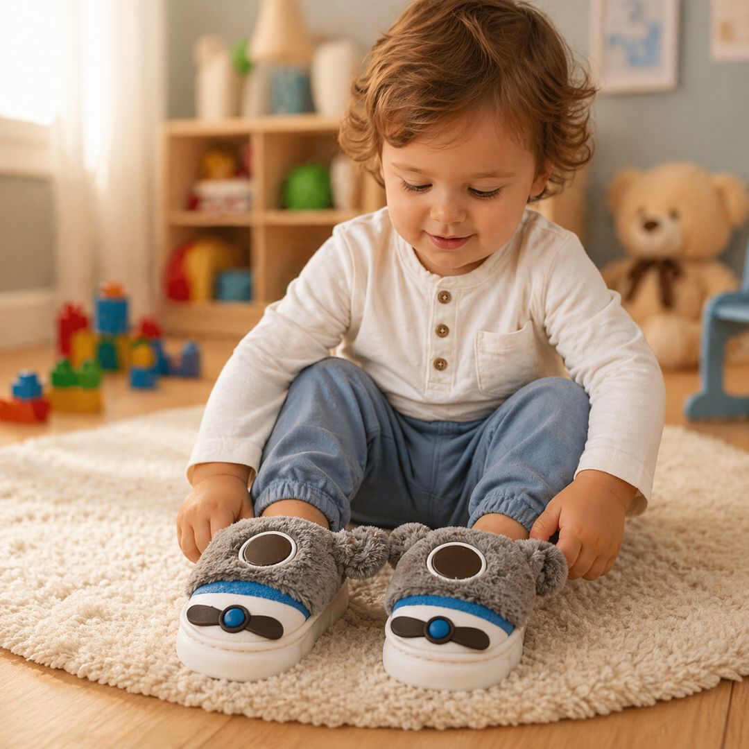 Chinelo Pantufa Infantil Grafite Colorida Inverno Quarto Criança Frio Térmica Antiderrapante Menino Comfort Peluciado Ac - Imagem 4