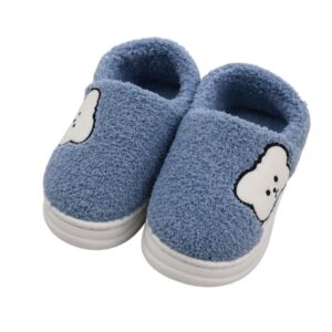Chinelo Pantufa Infantil Colorida Azul Inverno Quarto Criança Frio Térmica Antiderrapante Menino Comfort Peluciado Aconc