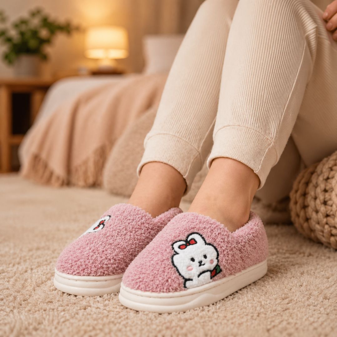 Chinelo Pantufa Infantil Colorida Rosa Inverno Quarto Criança Frio Térmica Antiderrapante Menina Comfort Peluciado Aconc - Imagem 4