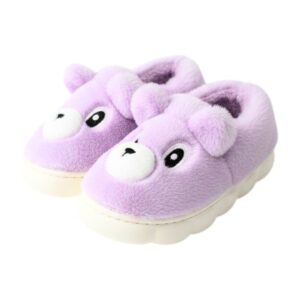 Pantufa Infantil Ursinho Lilás Menina Inverno Quarto Criança
