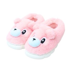 Pantufa Infantil Ursinho Rosa Inverno Quarto Criança Frio Termica Antiderrapante Menina