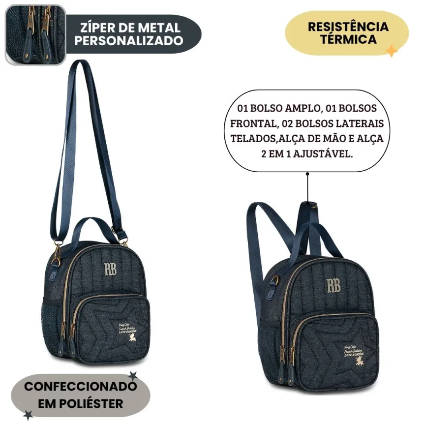 LANCHEIRA TERMICA 10" REBECCA BONBON JEANS RB27028 - Imagem 2