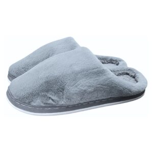 Pantufa Unissex Cinza Adulto Mãe Pai Peluciada Frio Quarto