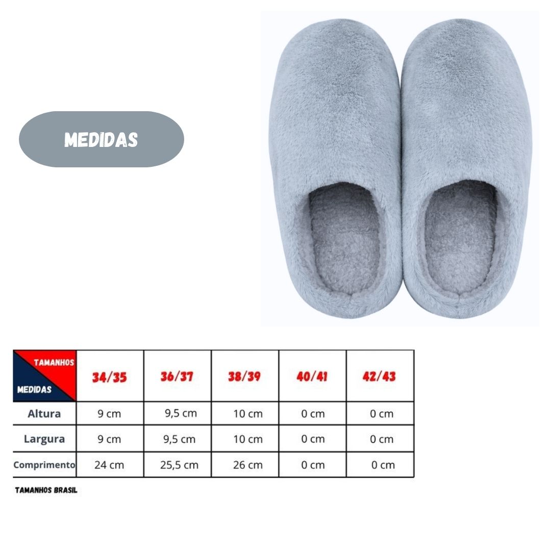 Pantufa Unissex Cinza Adulto Mãe Pai Peluciada Frio Quarto - Imagem 4