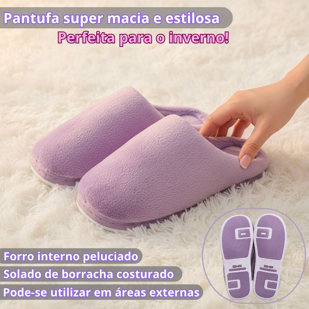 Pantufa Feminina Lilás Adulto Mãe Inverno Frio Quarto Macia - Imagem 2