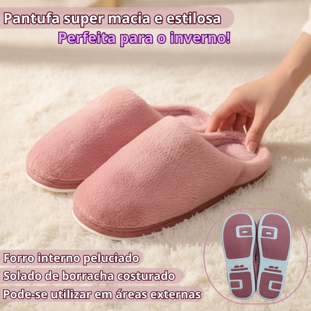 Pantufa Feminina Rosa Macia Peluciada Inverno Quarto Mãe Confortável Presente Comfort Antiderrapante Adulta Macia Aconch - Imagem 2
