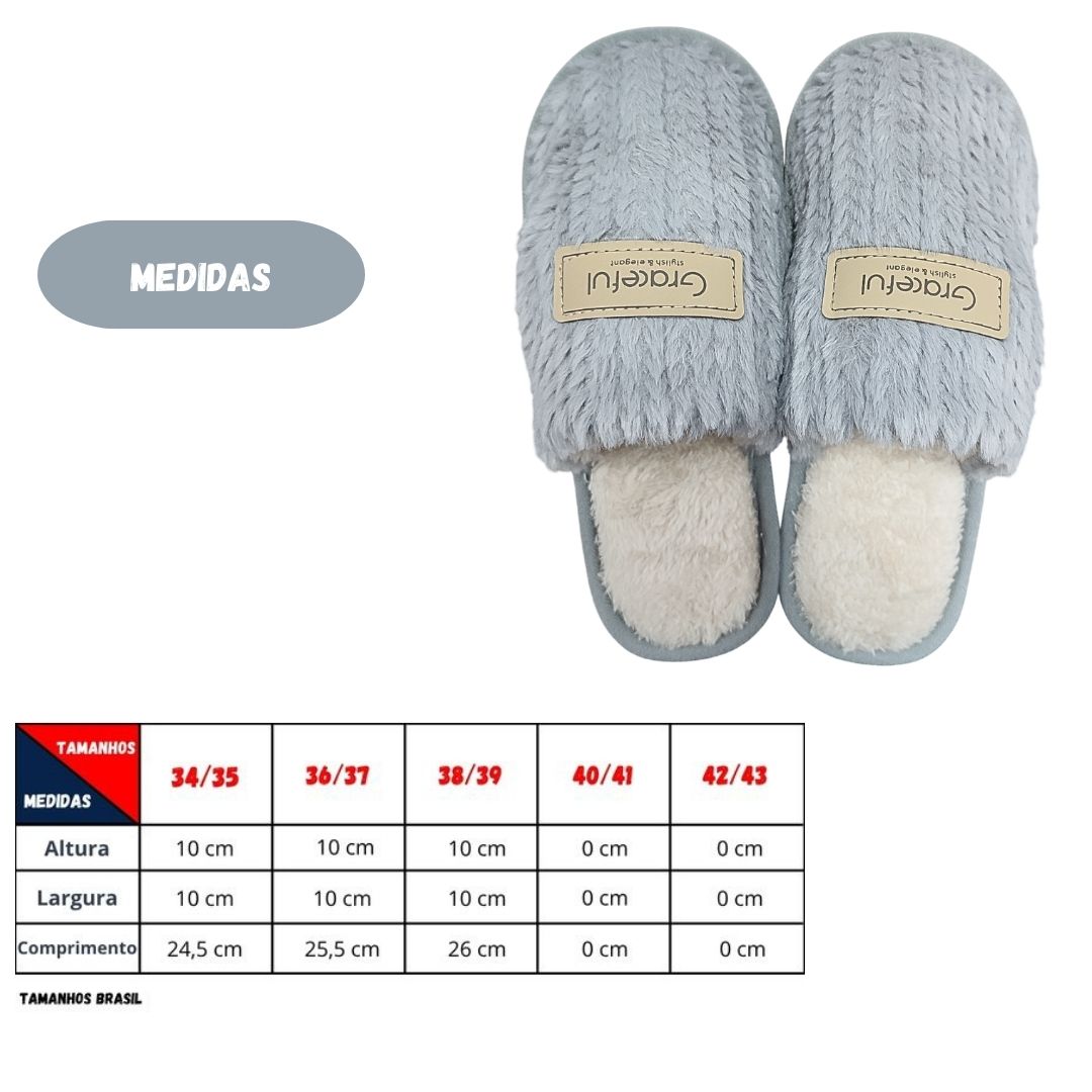 Pantufa Feminina Chinelo Cinza Mãe Frio Inverno Aconchegante - Imagem 4
