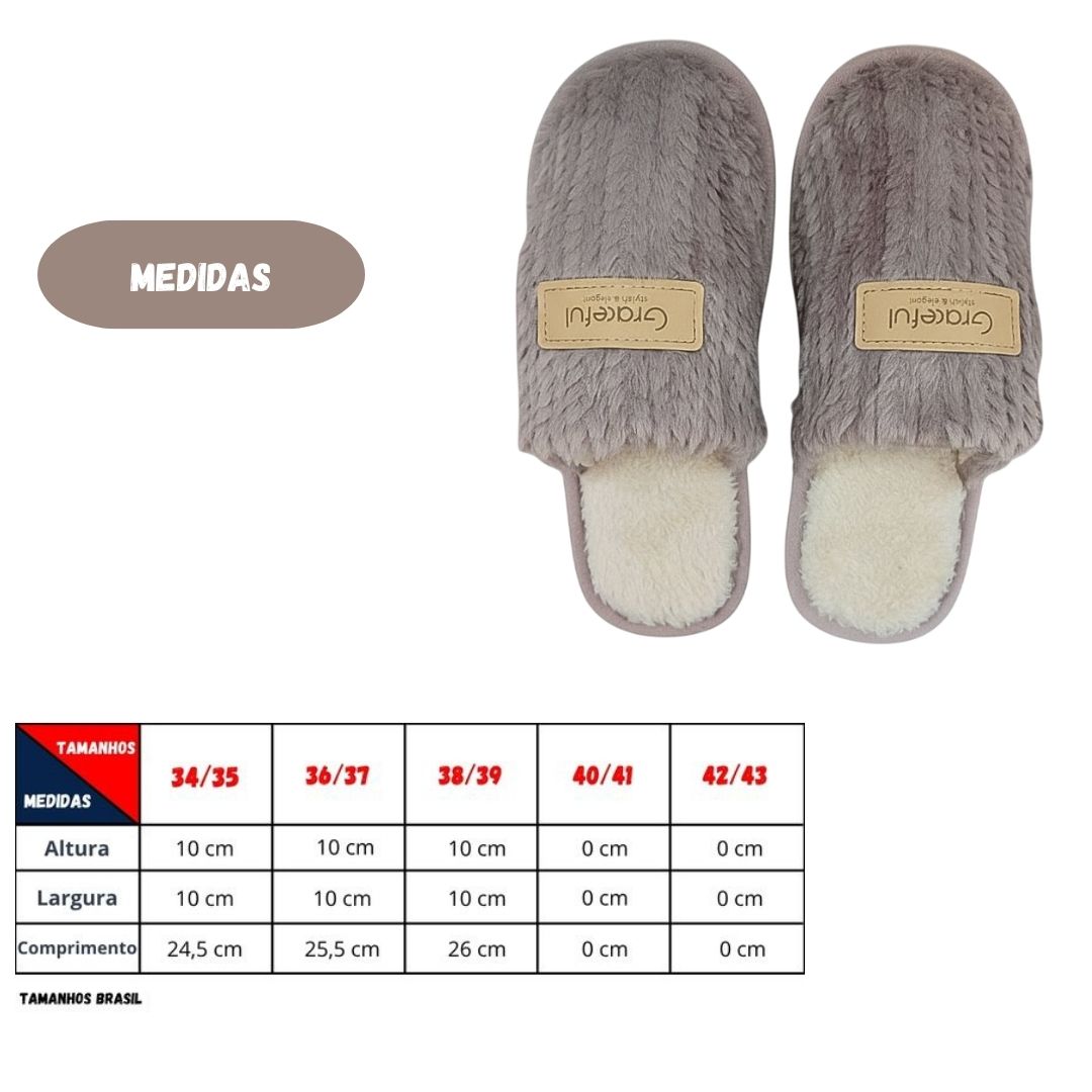 Pantufa Peluciada Chinelo Marrom  Aconchego Frio Quarto Mãe - Imagem 4
