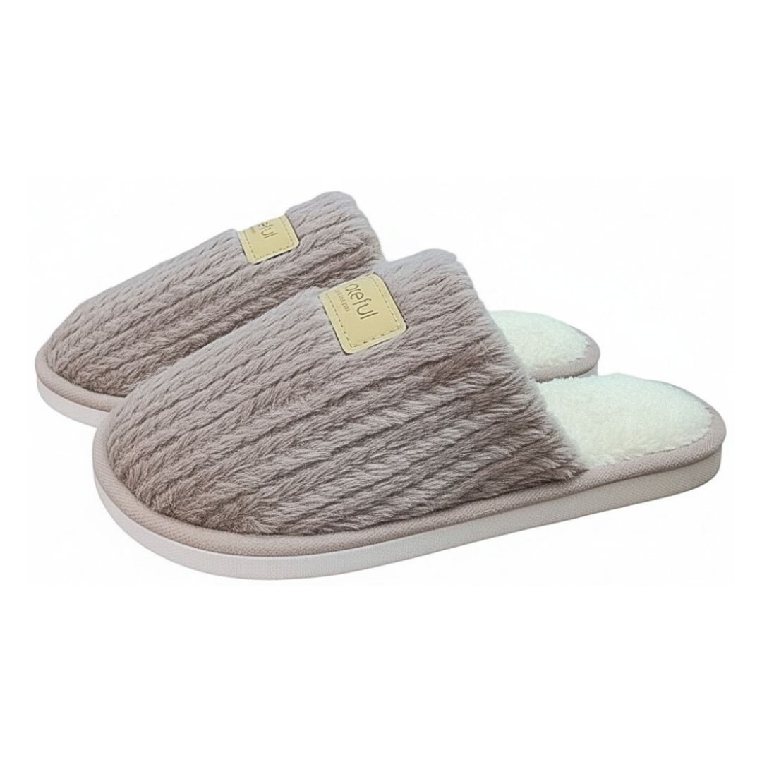 Pantufa Peluciada Chinelo Marrom  Aconchego Frio Quarto Mãe