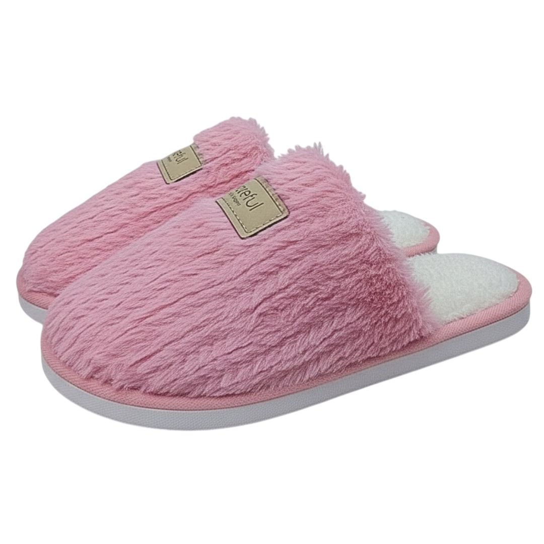Pantufa Feminina Rosa Chinelo Fleece Frio Mãe Inverno Macia