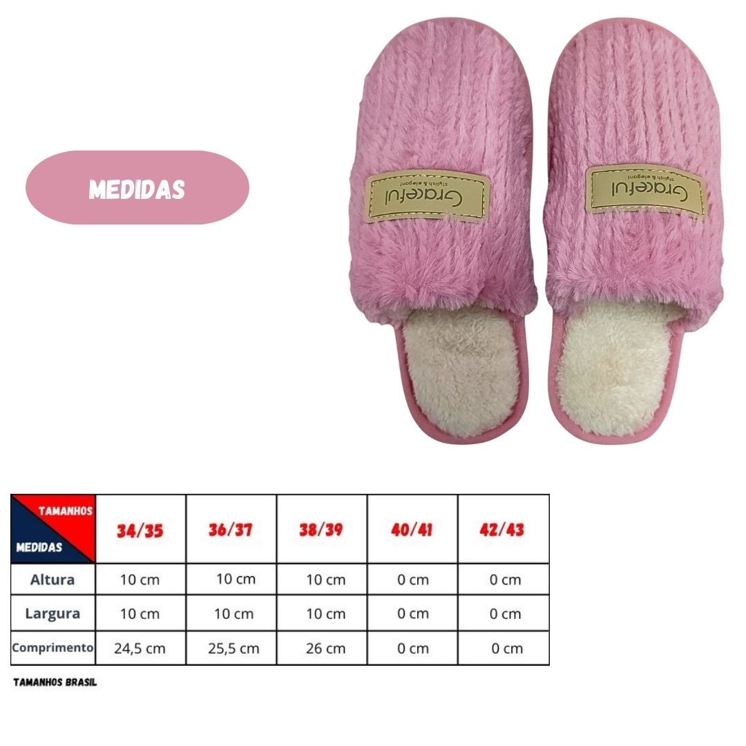 Pantufa Feminina Rosa Chinelo Fleece Frio Mãe Inverno Macia - Imagem 4