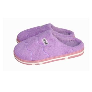 Pantufa Feminina Lilás Peluciada Inverno Quarto Mãe Confortável Presente Confort Antiderrapante
