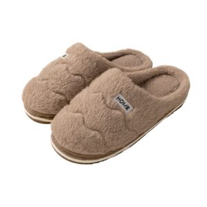 Pantufa Feminina Marrom Peluciada Inverno Quarto Mãe Confortável Presente Confort Antiderrapante