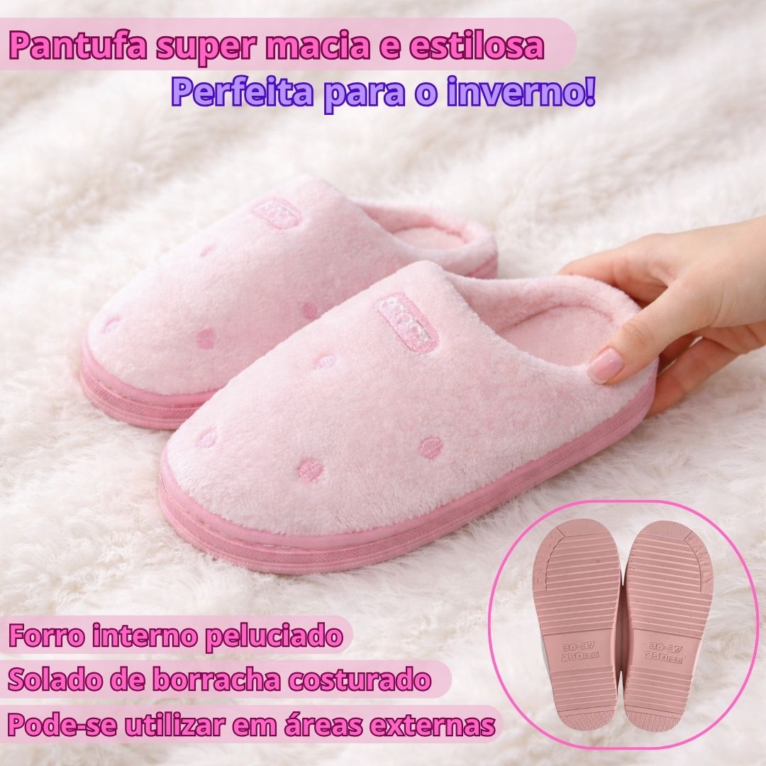 Pantufa Feminina Peluciada Inverno Quarto Mãe Confortável Presente - Imagem 2