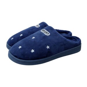 Pantufa Feminina Azul Peluciada Inverno Quarto Mãe Confortável Presente Confort Antiderrapante